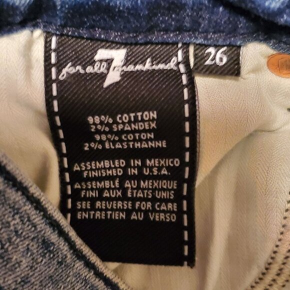 7 For All Mankind Womans Size 26 The Skinny Mid-Rise Jeans Light Wash Denim - Picture 10 of 13